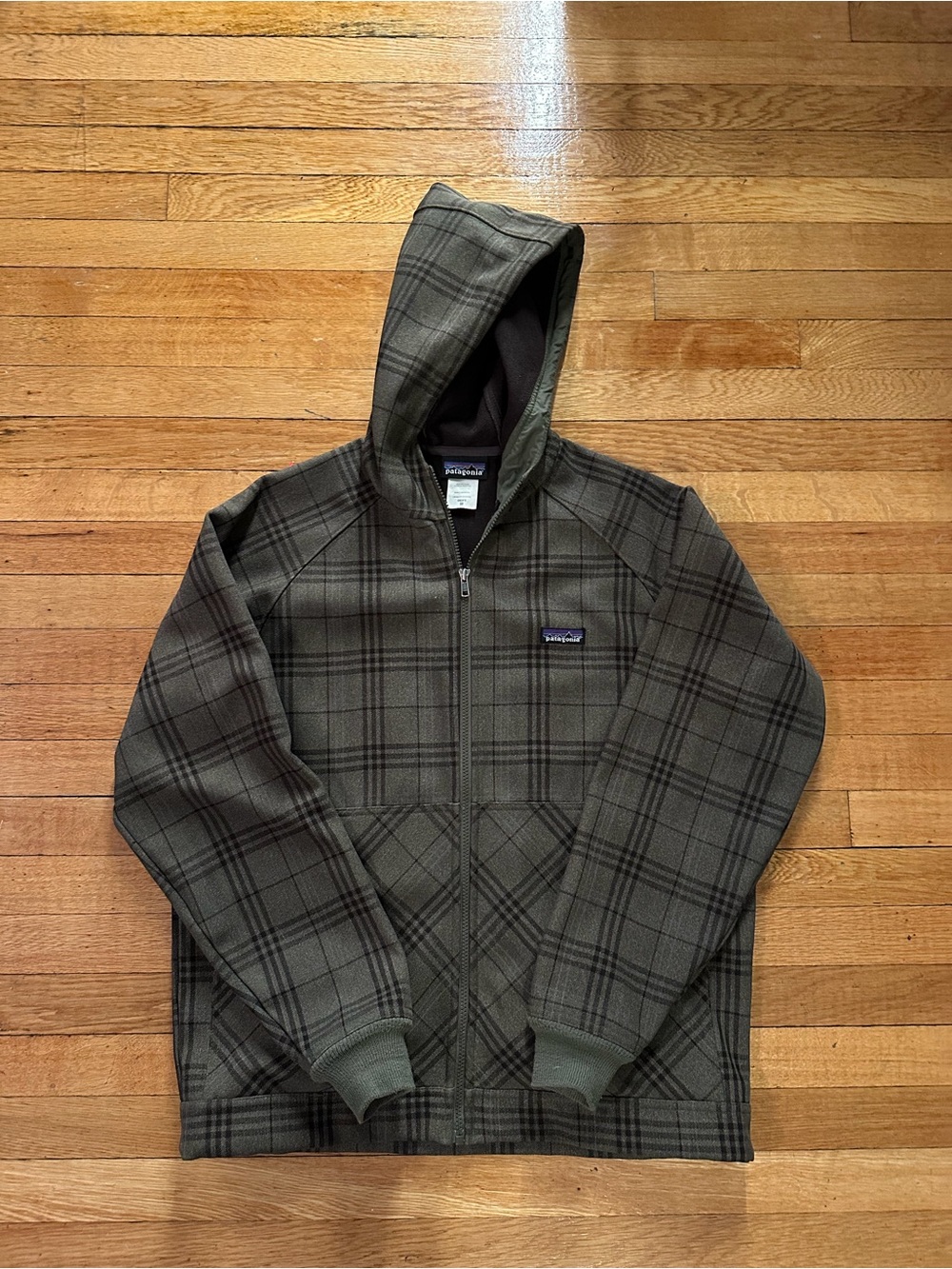 Vintage Patagonia Slopestyle Hoody 2.0 Medium Full Zip Plaid Lined Y2K Green